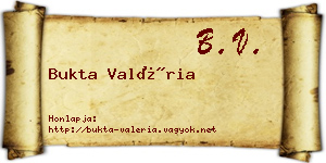 Bukta Valéria névjegykártya